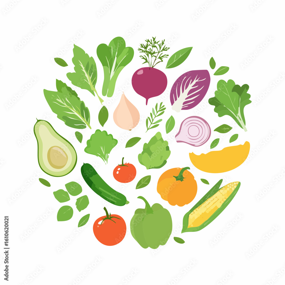 Fototapeta premium Fresh raw vegetables and fruits