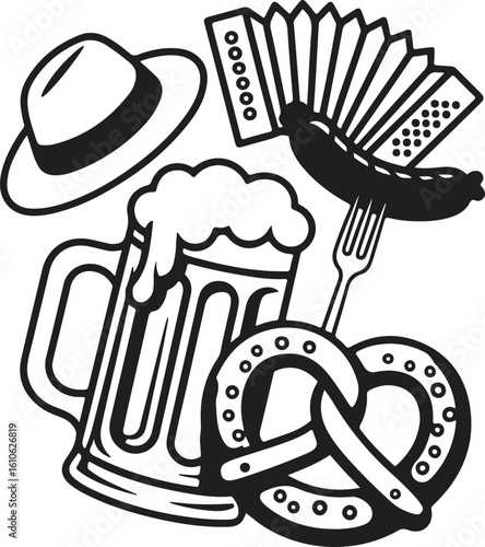 Oktoberfest Beer Mug Pretzel SVG Bundle

