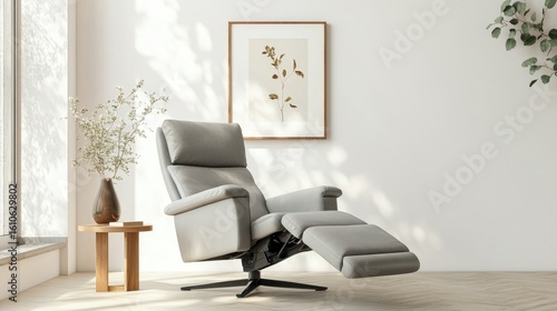 Cozy modern recliner in bright, airy living space