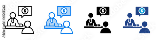 Discussion icon set multiple style collection