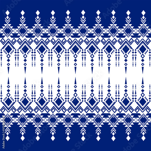 Geometric pattern Traditional tribal style, pixel embroidery, geometric ethnic pattern. beautiful border pattern.Fabric pattern for clothes, dress, carpet, curtain, sarong, sari, scarves, batik.