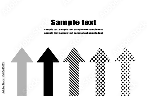 上昇するモノクロ矢印背景ベクターイラスト