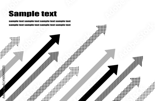右上がりのモノクロ矢印背景ベクターイラスト