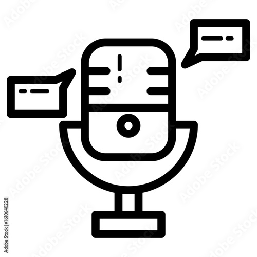 podcast audio lineart