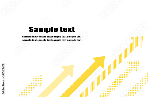 右上がりの黄色矢印背景ベクターイラスト イエロー