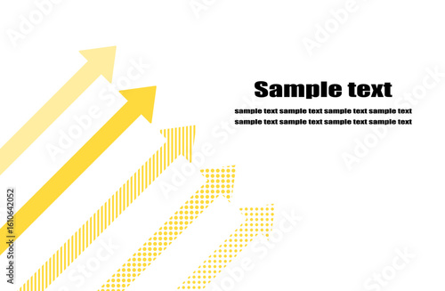 右上がりの黄色矢印背景ベクターイラスト イエロー
