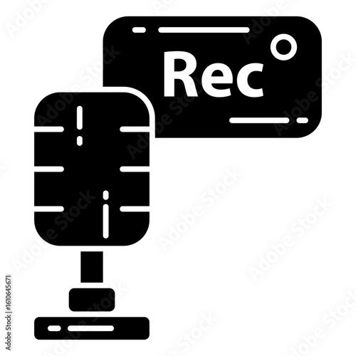 podcast recording glyph