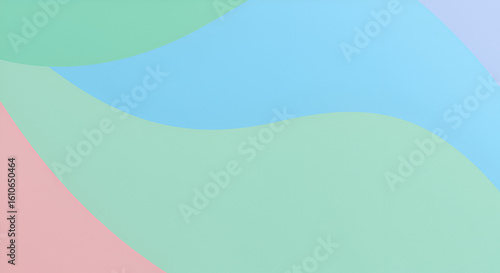 Soft pastel colors in abstract wavy shapes creating a gentle and calming background.