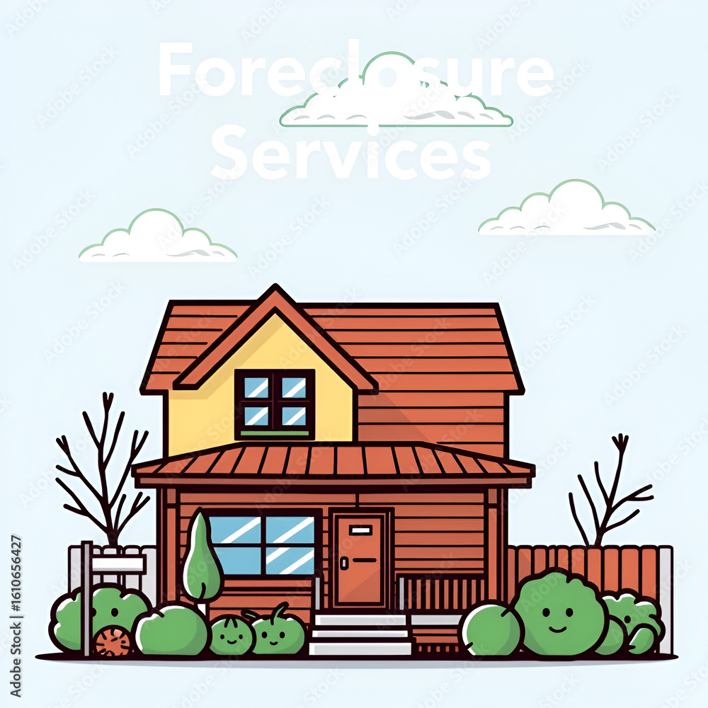 Naklejka premium Foreclosure Services lineal color icon