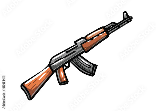  illustration of a gun ak 47 with vector