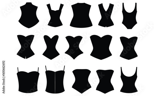 Corset & Bustier Silhouette Set – Vintage to Modern Styles for Fashion, Costume & Design Projects