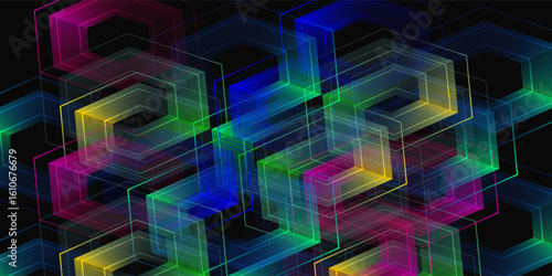 Black background simple concept color design hexagon design good class page