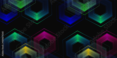 Black background simple color design hexagon design good class modern nice.