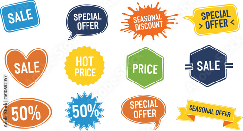 Collection of Sale and Offer Badges and Labels