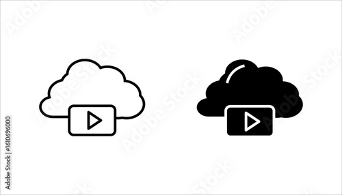 OTT video content platform icon set

