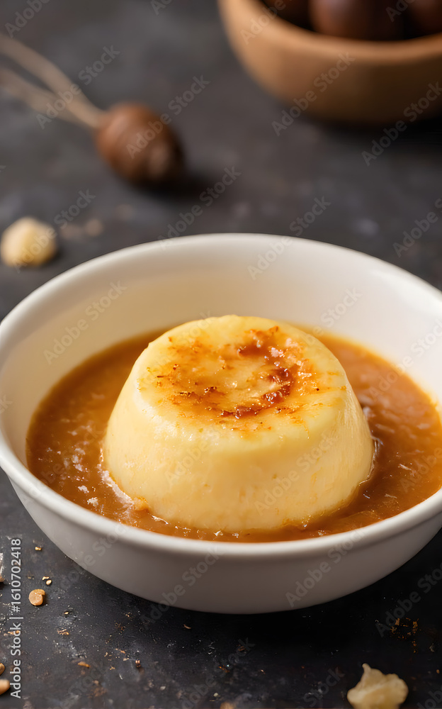 Dessert, caramel pudding Dessert, caramel pudding