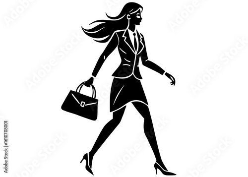  Businesswoman on the Go Black and White Shallotte 
