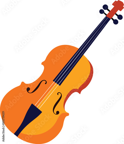 A simple vintage music violin icon black color vector