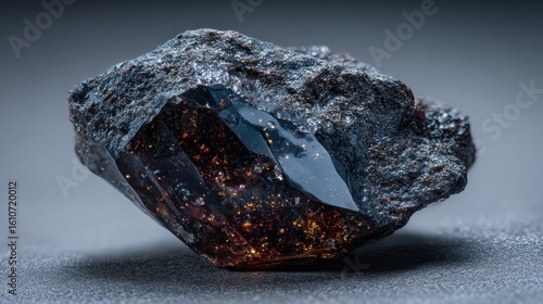 Cosmic liquid obsidian meteorite material, volcanic space rock texture for astronomy education or digital art.