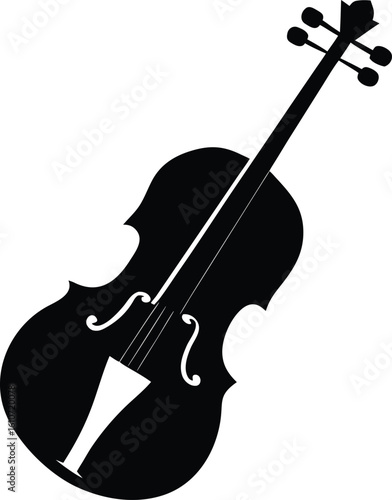 A simple vintage music violin icon black color vector
