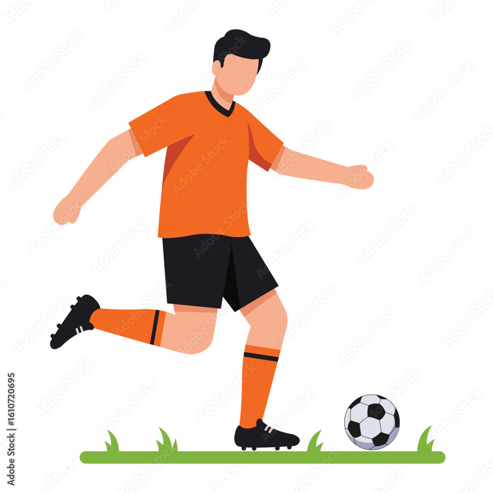 soccer player orange jersey vector design illustration soccer player orange jersey vector design illustration