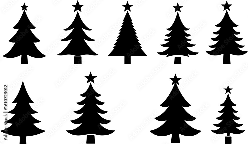 Obraz premium : Pine Tree Trio vector bundle