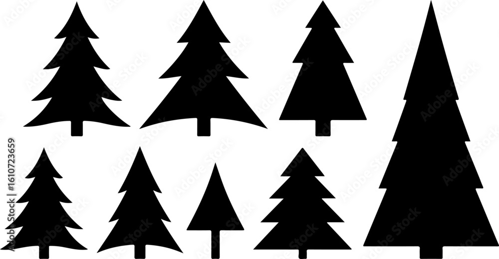 Obraz premium : Pine Tree Trio vector bundle