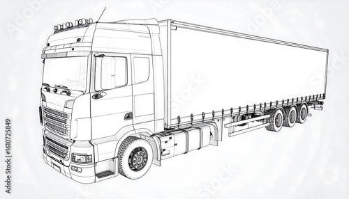 Line drawing of a truck