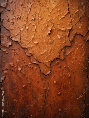 Close-up of vintage leather texture with rich orange and brown hues