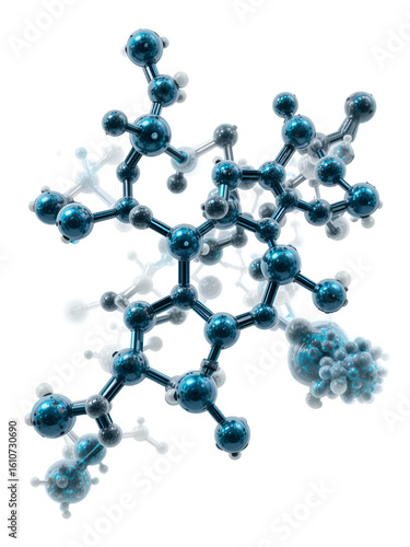 3D image of Testosterone stearate skeletal formula - molecular chemical structure of injected anabolic-androgenic steroid isolated on white background