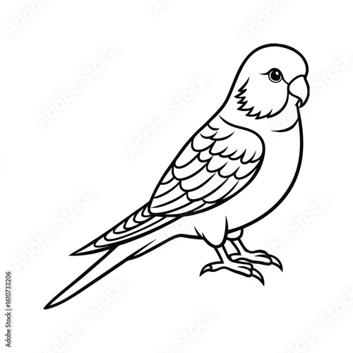 Simple outline drawing of a parrot