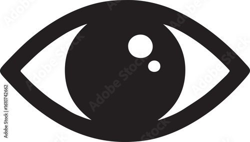 Stylized Eye Graphic with Simple Design and Bold Black Lines Depicting Vision and Clarity a Minimalist Aesthetic