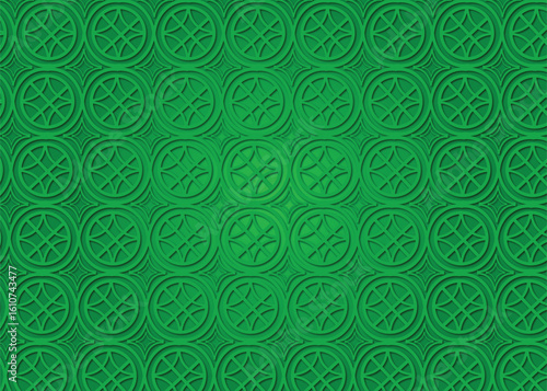 Seamless vintage green floral pattern illustration for textile design or retro wallpaper background