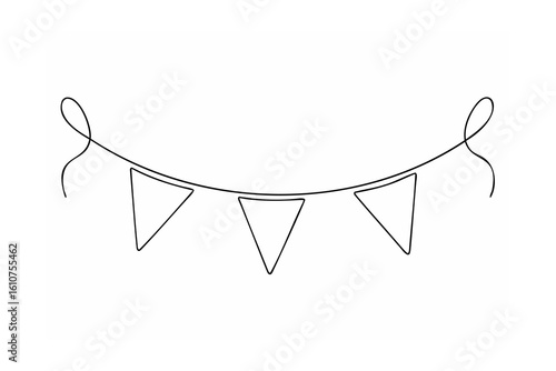 Festive triangular pennant garland bunting