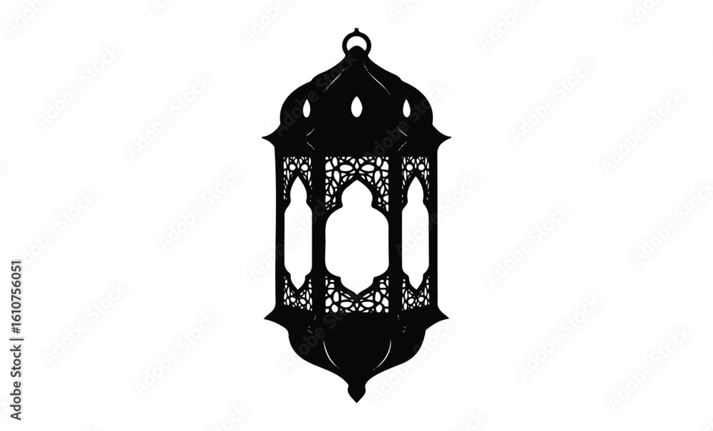 custom made wallpaper toronto digitalIntricate black silhouette of ornate moroccan lantern. Vector retro hand drawn illustration