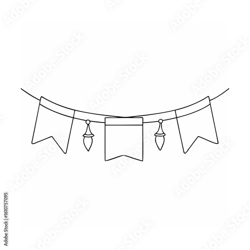 Festive bunting with hanging lanterns flags garland