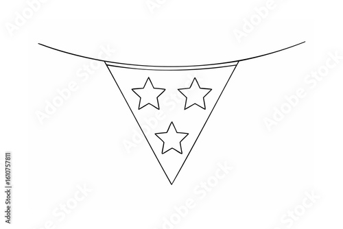 Tri Star Bunting Decoration flag triangle