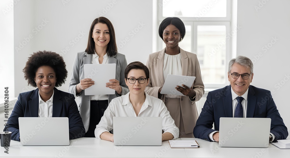 Diverse team collaborates on modern business project, fostering success and innovation Diverse team collaborates on modern business project, fostering success and innovation