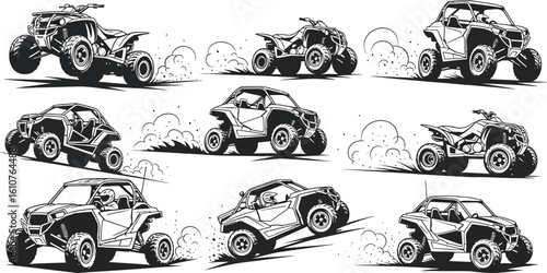 Collection of offroad atvs and buggies