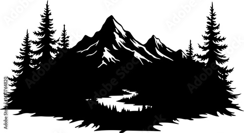 Majestic Mountain Silhouette,
Peaks of Serenity,
The Wild Ridge,
Nature's Jagged Crown