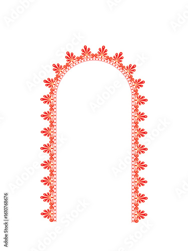 Durga Puja festive frame with traditional borders and vibrant background, ideal for sale banners, festival offers, and promotional ads. Perfect for print and digital use.