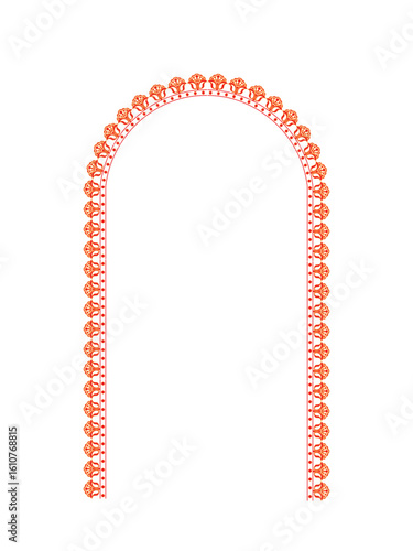 Durga Puja festive frame with traditional borders and vibrant background, ideal for sale banners, festival offers, and promotional ads. Perfect for print and digital use.