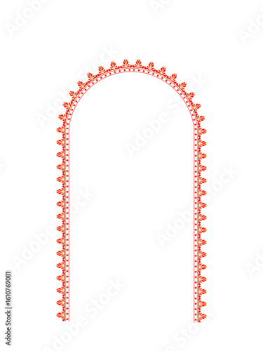 Durga Puja festive frame with traditional borders and vibrant background, ideal for sale banners, festival offers, and promotional ads. Perfect for print and digital use.