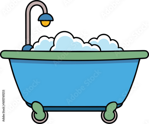 Bathtub clip art and vector design with a white background