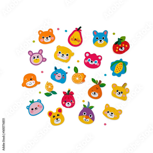 set of funny animals