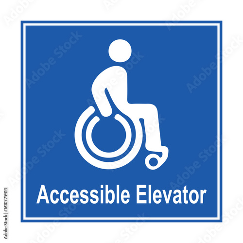 accessible elevator sign blue ada compliant vector symbol