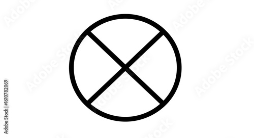 Forbidden Symbol: A simple, stark image of a circle with a crossed-out X, perfect for conveying restriction or prohibition in a modern context.