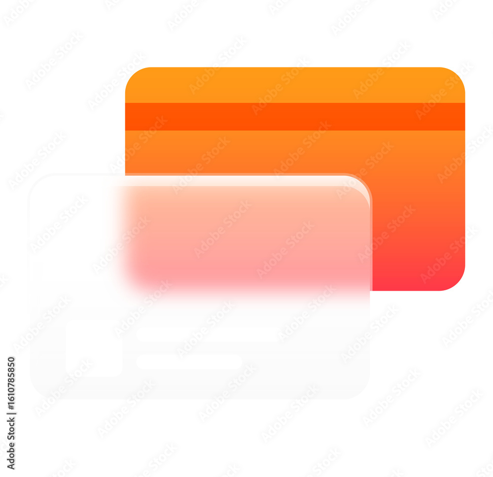 Modern ID Card and Credit Card Mockup: Gradient Orange and Pink Theme, Clean Design. Modern ID Card and Credit Card Mockup: Gradient Orange and Pink Theme, Clean Design.