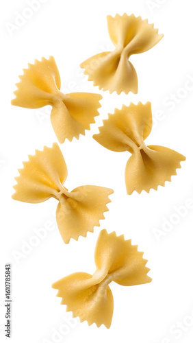 Farfalle pasta falling isolated on transparent background