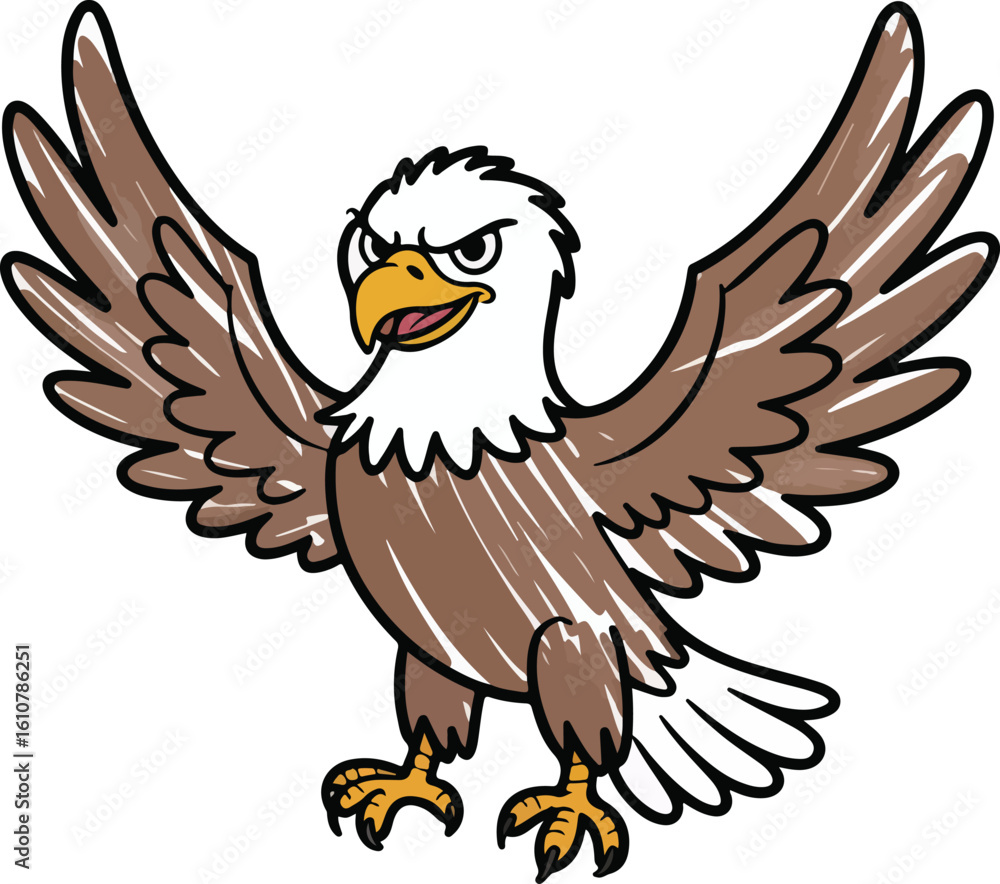 Obraz premium eagle Crayon style transparent png vector